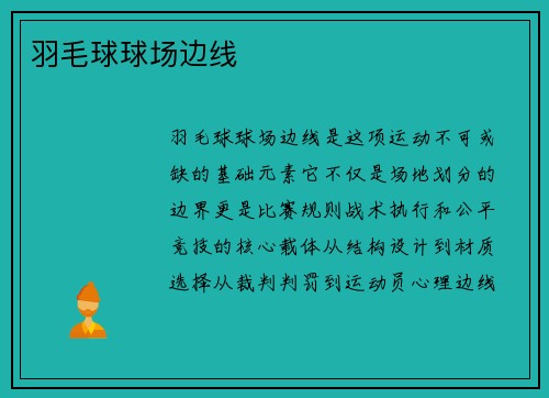 羽毛球球场边线